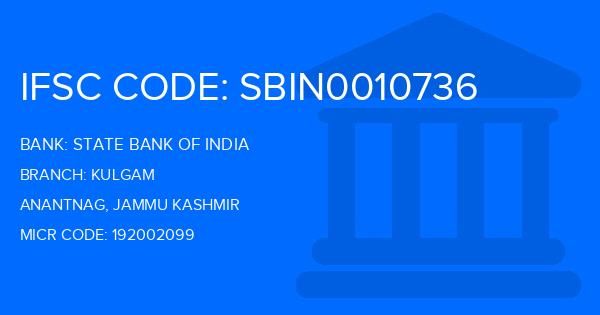 State Bank Of India (SBI) Kulgam Branch IFSC Code
