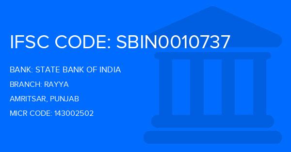 State Bank Of India (SBI) Rayya Branch IFSC Code