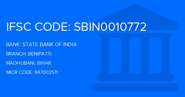 State Bank Of India (SBI) Benipatti Branch IFSC Code