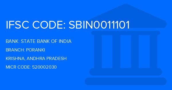 State Bank Of India (SBI) Poranki Branch IFSC Code