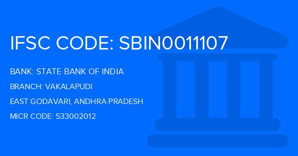 State Bank Of India (SBI) Vakalapudi Branch IFSC Code