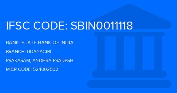 State Bank Of India (SBI) Udayagiri Branch IFSC Code