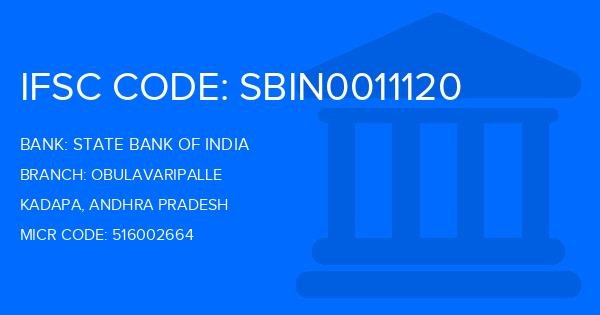 State Bank Of India (SBI) Obulavaripalle Branch IFSC Code