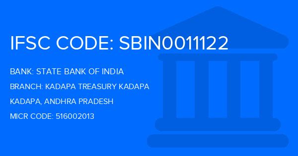State Bank Of India (SBI) Kadapa Treasury Kadapa Branch IFSC Code
