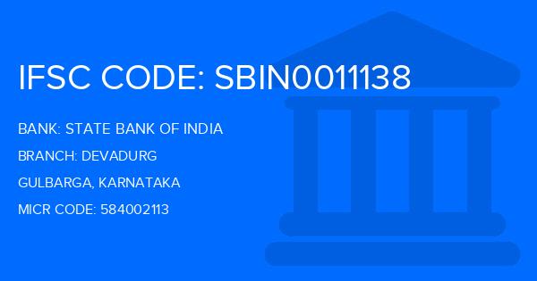 State Bank Of India (SBI) Devadurg Branch IFSC Code