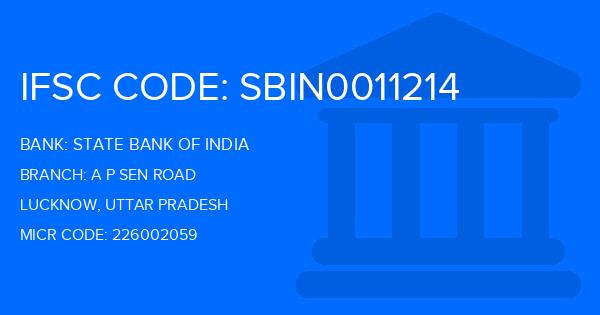 State Bank Of India (SBI) A P Sen Road Branch IFSC Code