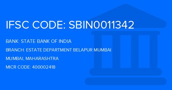 State Bank Of India (SBI) Estate Department Belapur Mumbai Branch IFSC Code