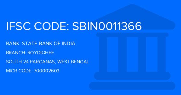 State Bank Of India (SBI) Roydighee Branch IFSC Code