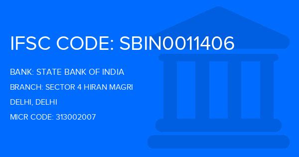 State Bank Of India (SBI) Sector 4 Hiran Magri Branch IFSC Code