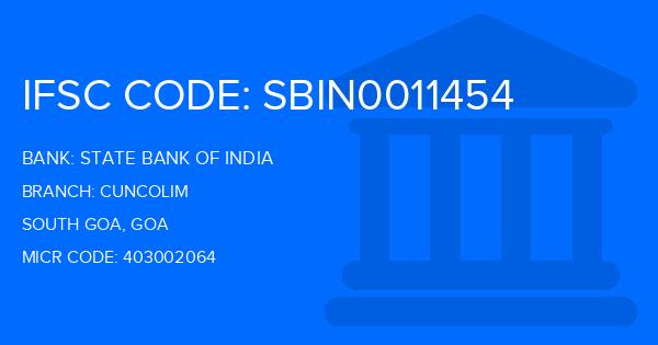 State Bank Of India (SBI) Cuncolim Branch IFSC Code