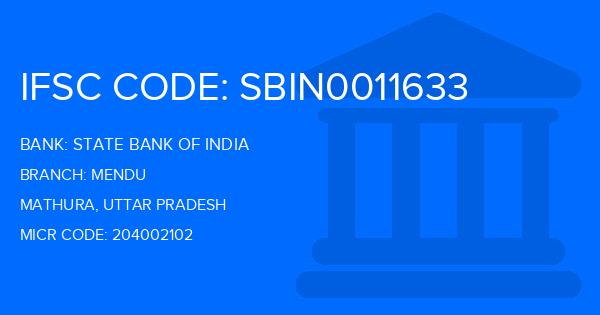State Bank Of India (SBI) Mendu Branch IFSC Code