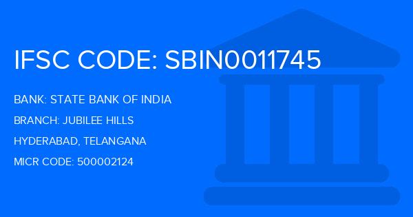 State Bank Of India (SBI) Jubilee Hills Branch IFSC Code