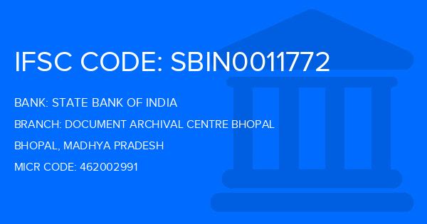 State Bank Of India (SBI) Document Archival Centre Bhopal Branch IFSC Code