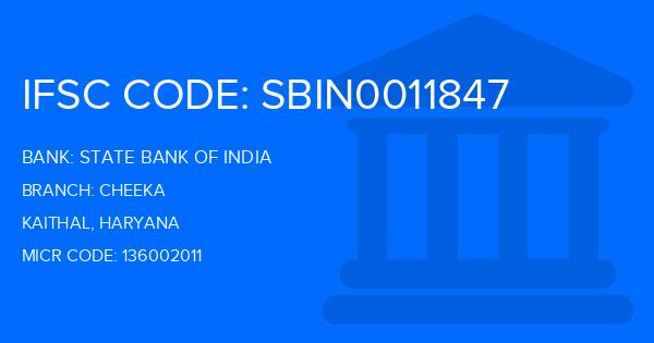 State Bank Of India (SBI) Cheeka Branch IFSC Code