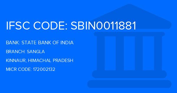 State Bank Of India (SBI) Sangla Branch IFSC Code