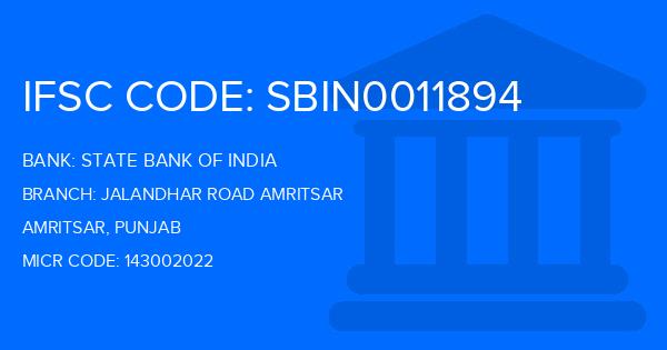 State Bank Of India (SBI) Jalandhar Road Amritsar Branch IFSC Code