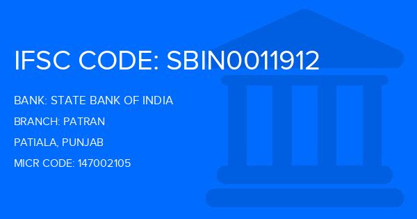 State Bank Of India (SBI) Patran Branch IFSC Code
