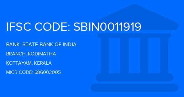 State Bank Of India (SBI) Kodimatha Branch IFSC Code