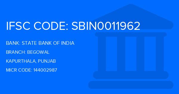 State Bank Of India (SBI) Begowal Branch IFSC Code