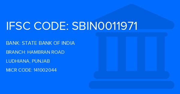 State Bank Of India (SBI) Hambran Road Branch IFSC Code