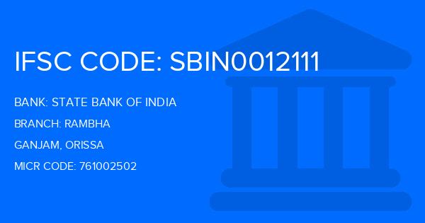 State Bank Of India (SBI) Rambha Branch IFSC Code