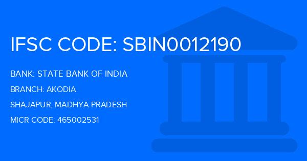 State Bank Of India (SBI) Akodia Branch IFSC Code
