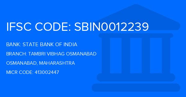 State Bank Of India (SBI) Tambri Vibhag Osmanabad Branch IFSC Code