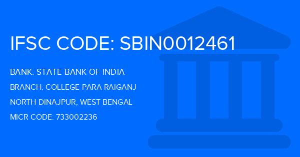 State Bank Of India (SBI) College Para Raiganj Branch IFSC Code