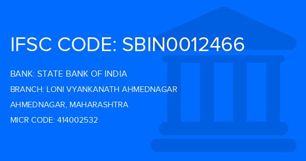 State Bank Of India (SBI) Loni Vyankanath Ahmednagar Branch IFSC Code