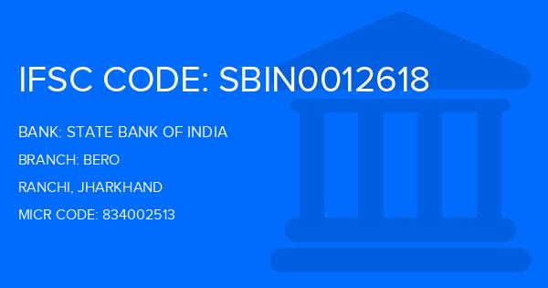 State Bank Of India (SBI) Bero Branch IFSC Code