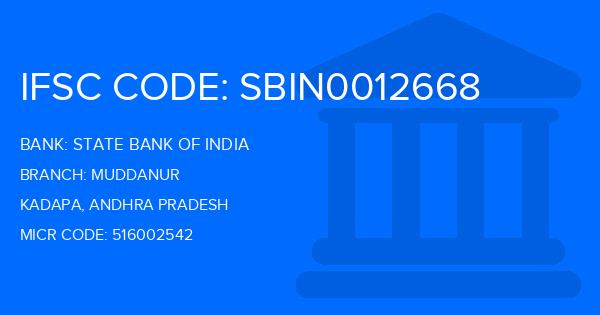 State Bank Of India (SBI) Muddanur Branch IFSC Code