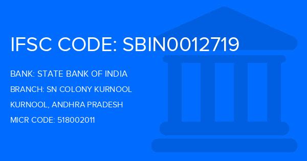State Bank Of India (SBI) Sn Colony Kurnool Branch IFSC Code