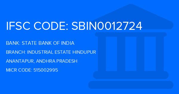 State Bank Of India (SBI) Industrial Estate Hindupur Branch IFSC Code