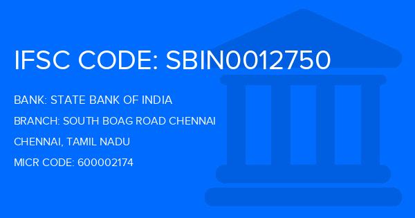 State Bank Of India (SBI) South Boag Road Chennai Branch IFSC Code