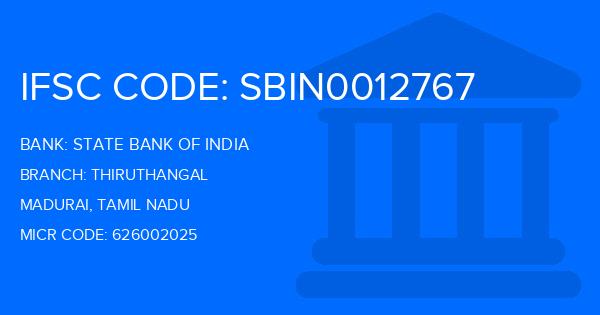 State Bank Of India (SBI) Thiruthangal Branch IFSC Code