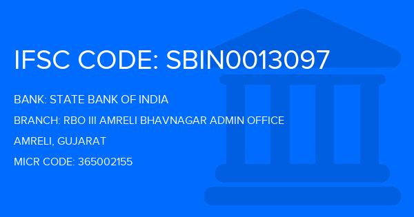 State Bank Of India (SBI) Rbo Iii Amreli Bhavnagar Admin Office Branch IFSC Code