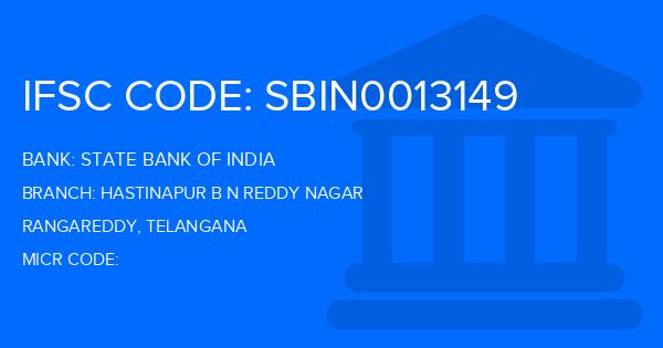 State Bank Of India (SBI) Hastinapur B N Reddy Nagar Branch IFSC Code