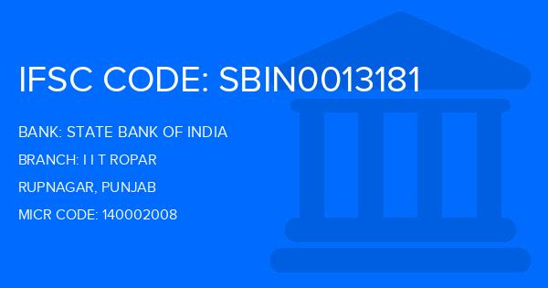 State Bank Of India (SBI) I I T Ropar Branch IFSC Code