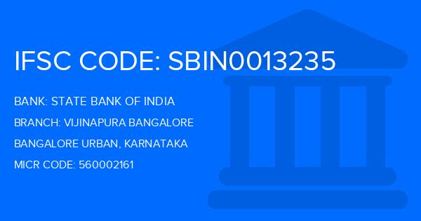 State Bank Of India (SBI) Vijinapura Bangalore Branch IFSC Code