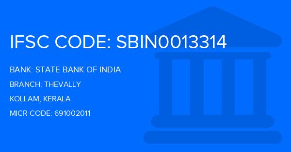 State Bank Of India (SBI) Thevally Branch IFSC Code