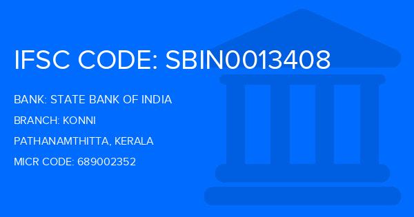 State Bank Of India (SBI) Konni Branch IFSC Code