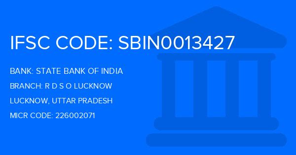 State Bank Of India (SBI) R D S O Lucknow Branch IFSC Code
