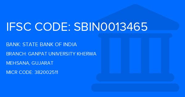 State Bank Of India (SBI) Ganpat University Kherwa Branch IFSC Code