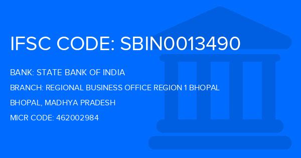 State Bank Of India (SBI) Regional Business Office Region 1 Bhopal Branch IFSC Code