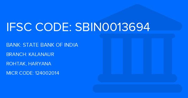State Bank Of India (SBI) Kalanaur Branch IFSC Code