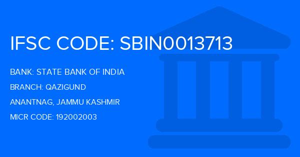 State Bank Of India (SBI) Qazigund Branch IFSC Code