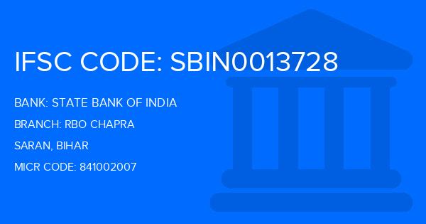 State Bank Of India (SBI) Rbo Chapra Branch IFSC Code