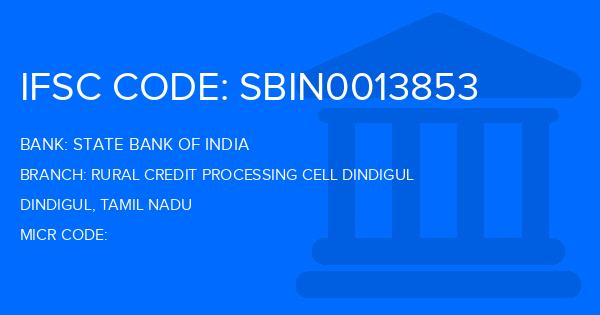 State Bank Of India (SBI) Rural Credit Processing Cell Dindigul Branch IFSC Code