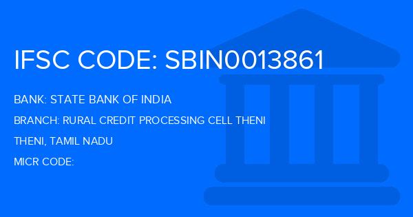 State Bank Of India (SBI) Rural Credit Processing Cell Theni Branch IFSC Code