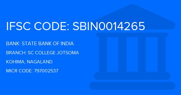 State Bank Of India (SBI) Sc College Jotsoma Branch IFSC Code